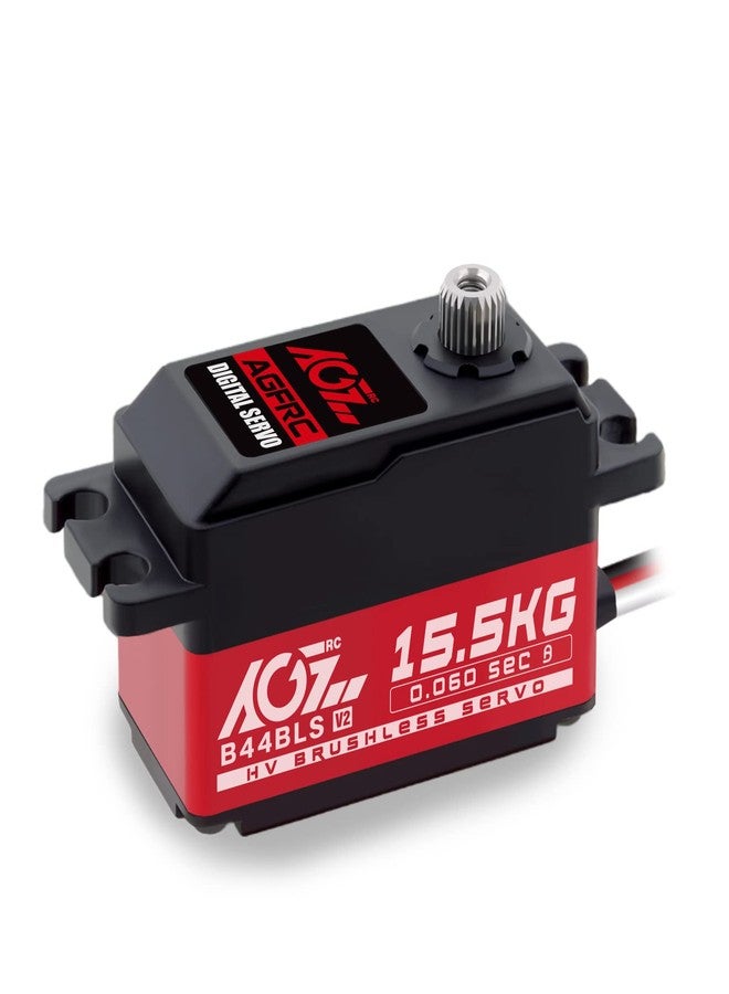 AGFRC 15.5KG Low-Profile High-Torque Steering-Servo - Brushless Digital Metal Gear RC Servo for 1/10 1/12 RC Car Truck Planes (B44BLS V2) - Image 1
